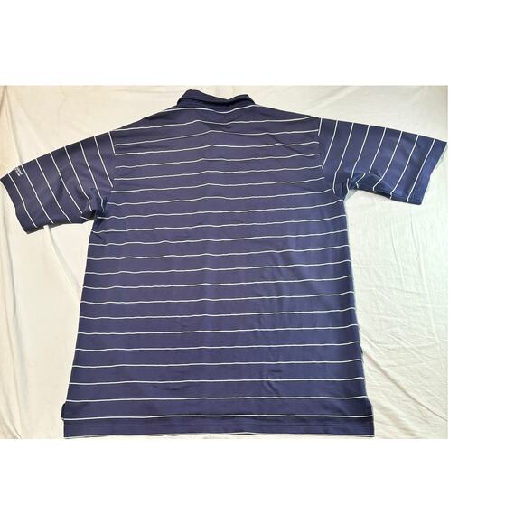 Dunning Golf Polo Shirt Blue Striped Men's Size L Short Sleeve Heavy Weight - Picture 2 of 8